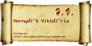 Hornyák Viktória névjegykártya